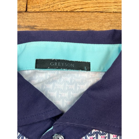 Greyson Golf Performance Polo All Over Pattern Geometric Lightweight Men's Sz XL - Picture 2 of 7